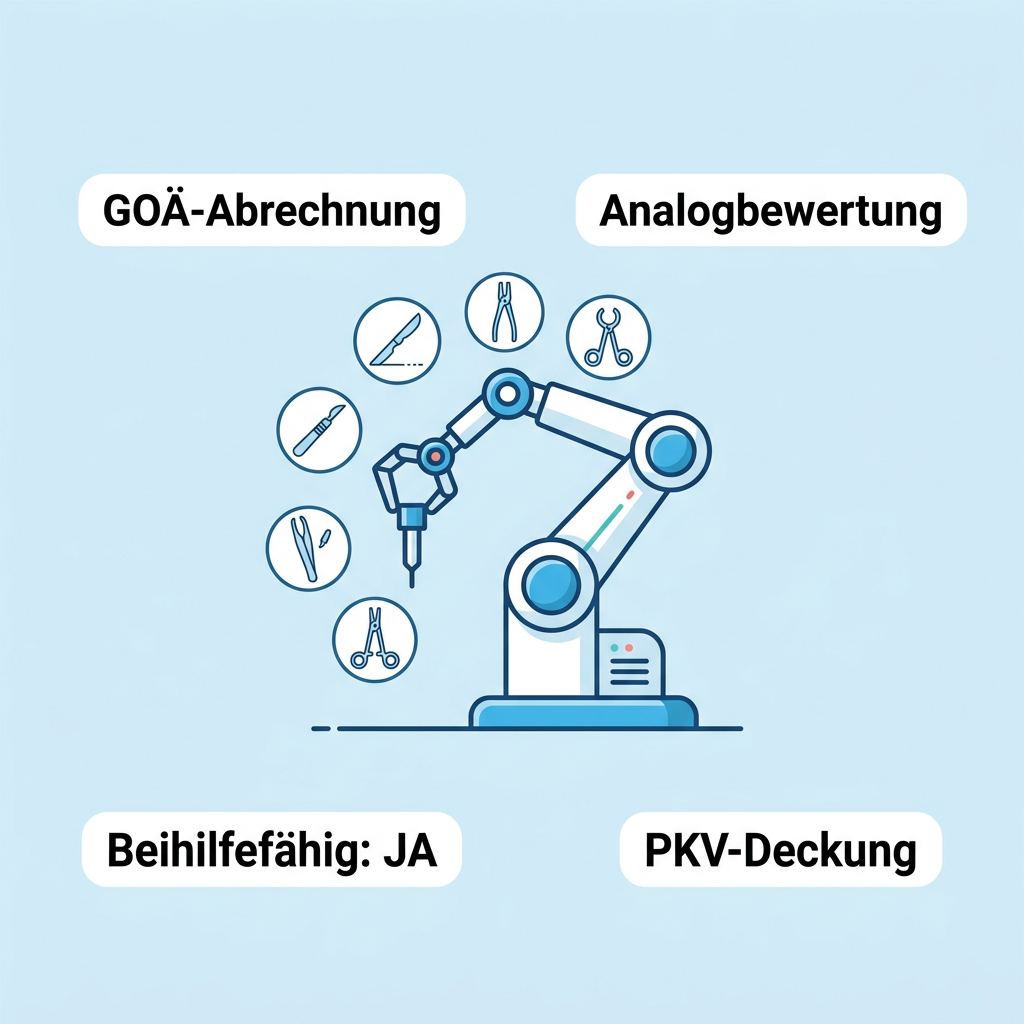 Infografik zur Abrechnung von Roboter-Chirurgie nach der Gebührenordnung für Ärzte (GOÄ)
