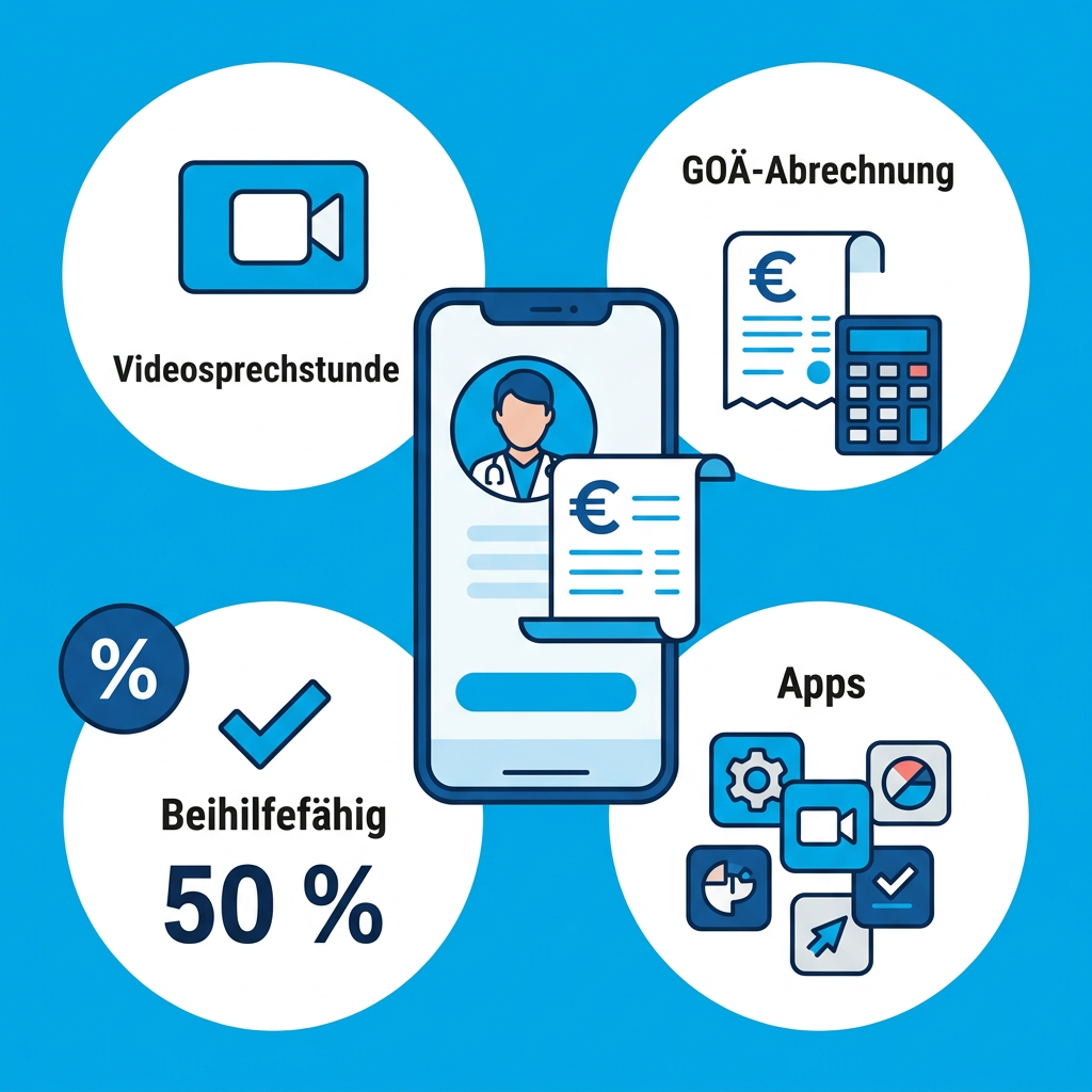 Infografik zur Abrechnung von Telemedizin für Beamte