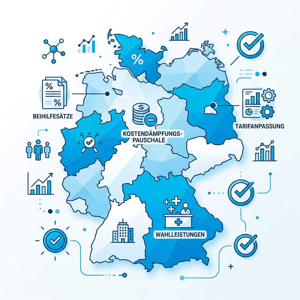 Infografik Vergleich Beihilfeleistungen zwischen Bundesländern