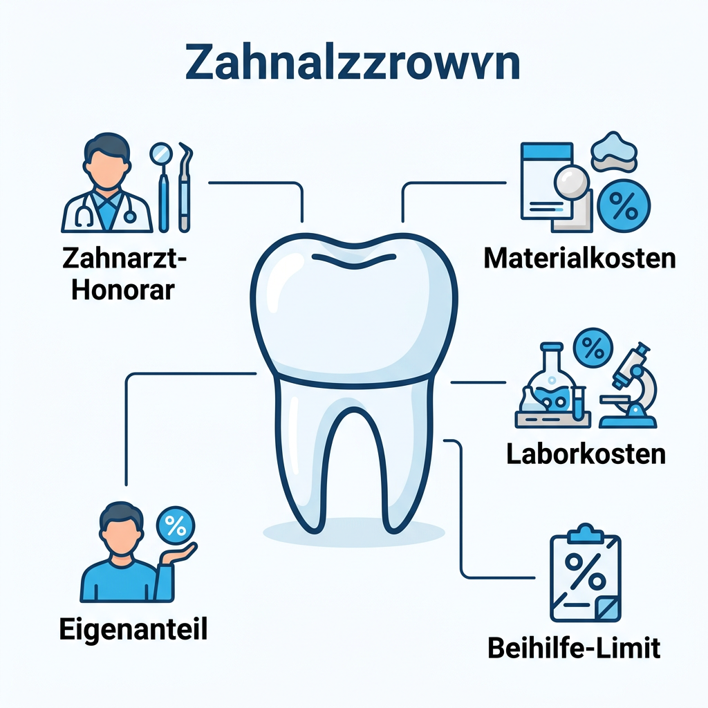 Infografik zu Material- und Laborkosten bei Zahnersatz für Beamte