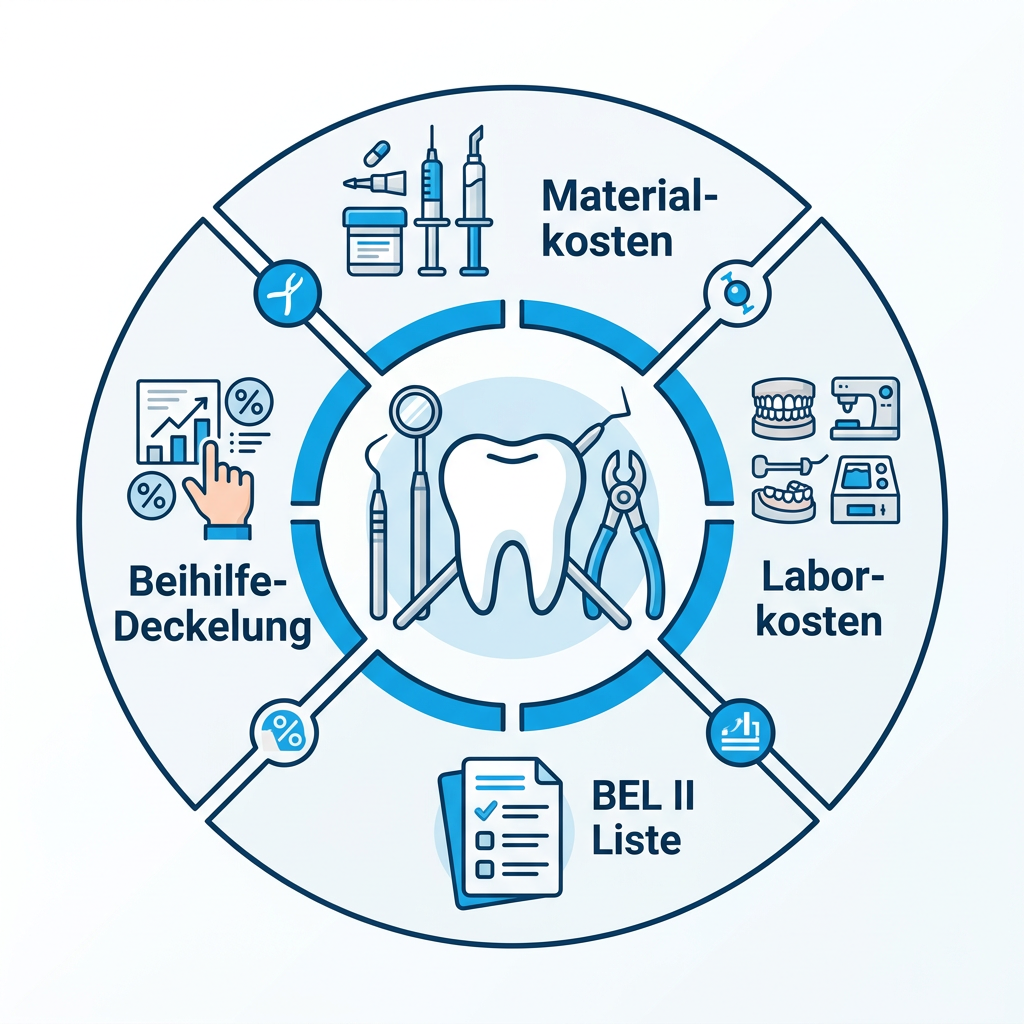 Infografik zu Material- und Laborkosten bei Zahnersatz für Beamte