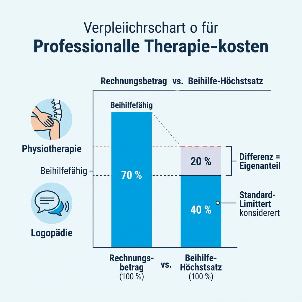Infografik zum Vergleich von Privatrechnung und Beihilfefähigkeit bei Heilmitteln