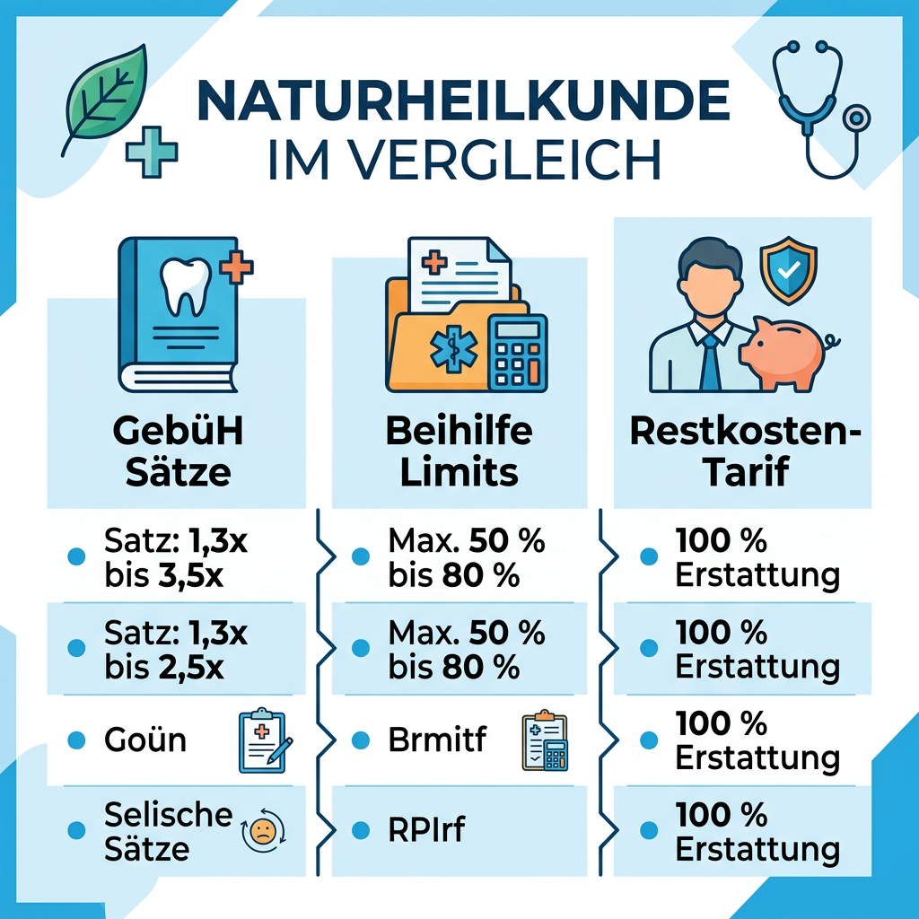 Infografik zum Vergleich GebüH vs. Beihilfe-Höchstsätze