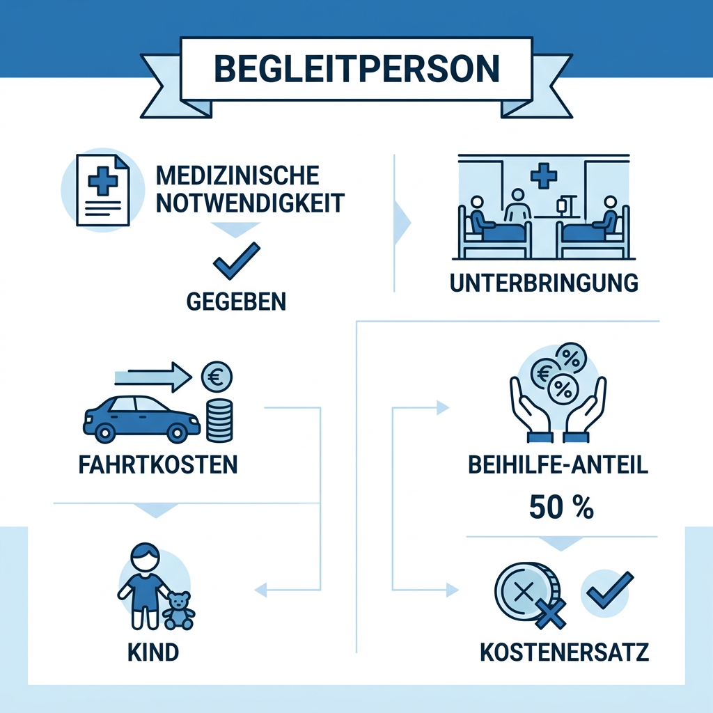 Infografik zu den Ansprüchen für Begleitpersonen in der Beihilfe Infografik zu den Ansprüchen für Begleitpersonen in der Beihilfe