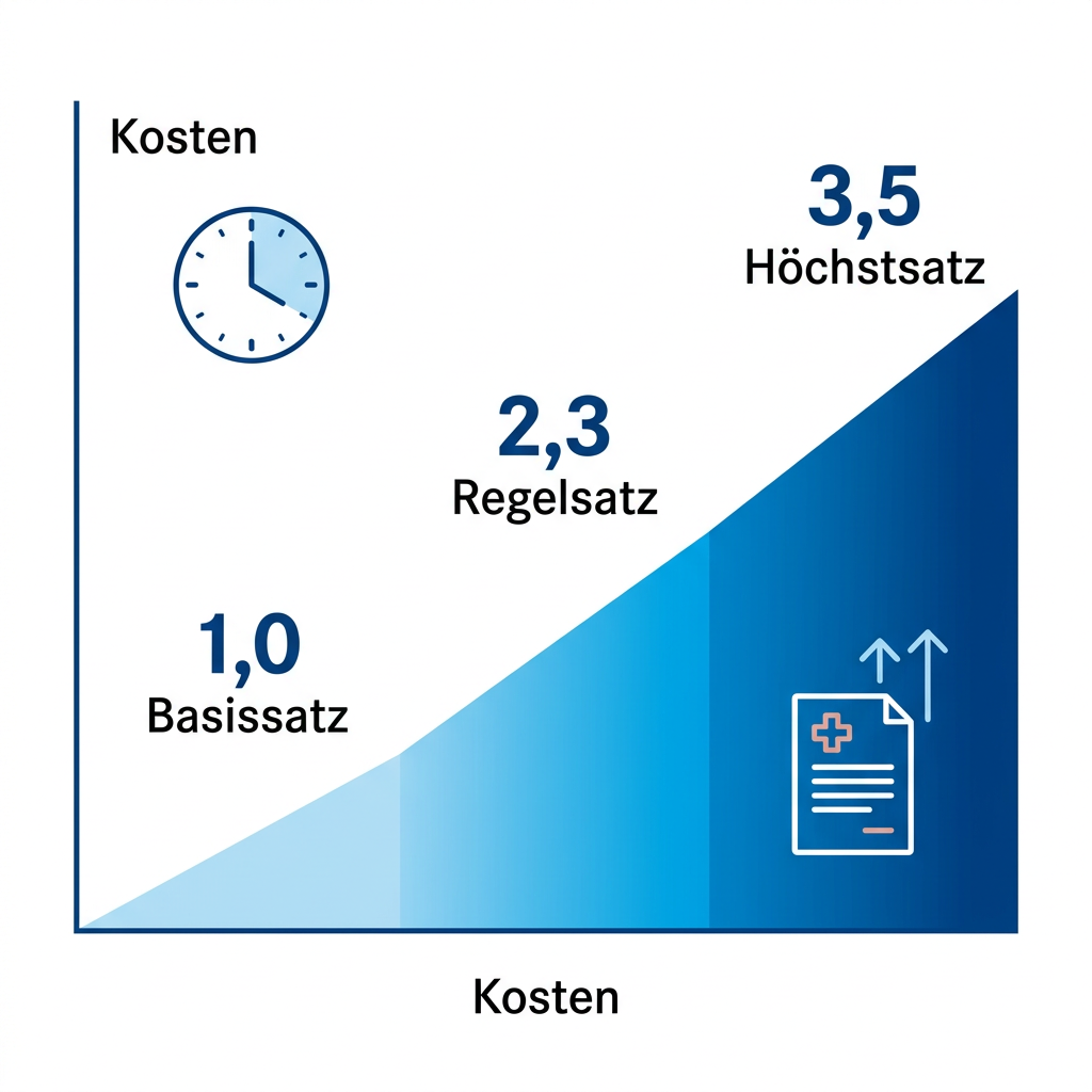 Infografik zu GOÄ-Steigerungssätzen bei Psychotherapie