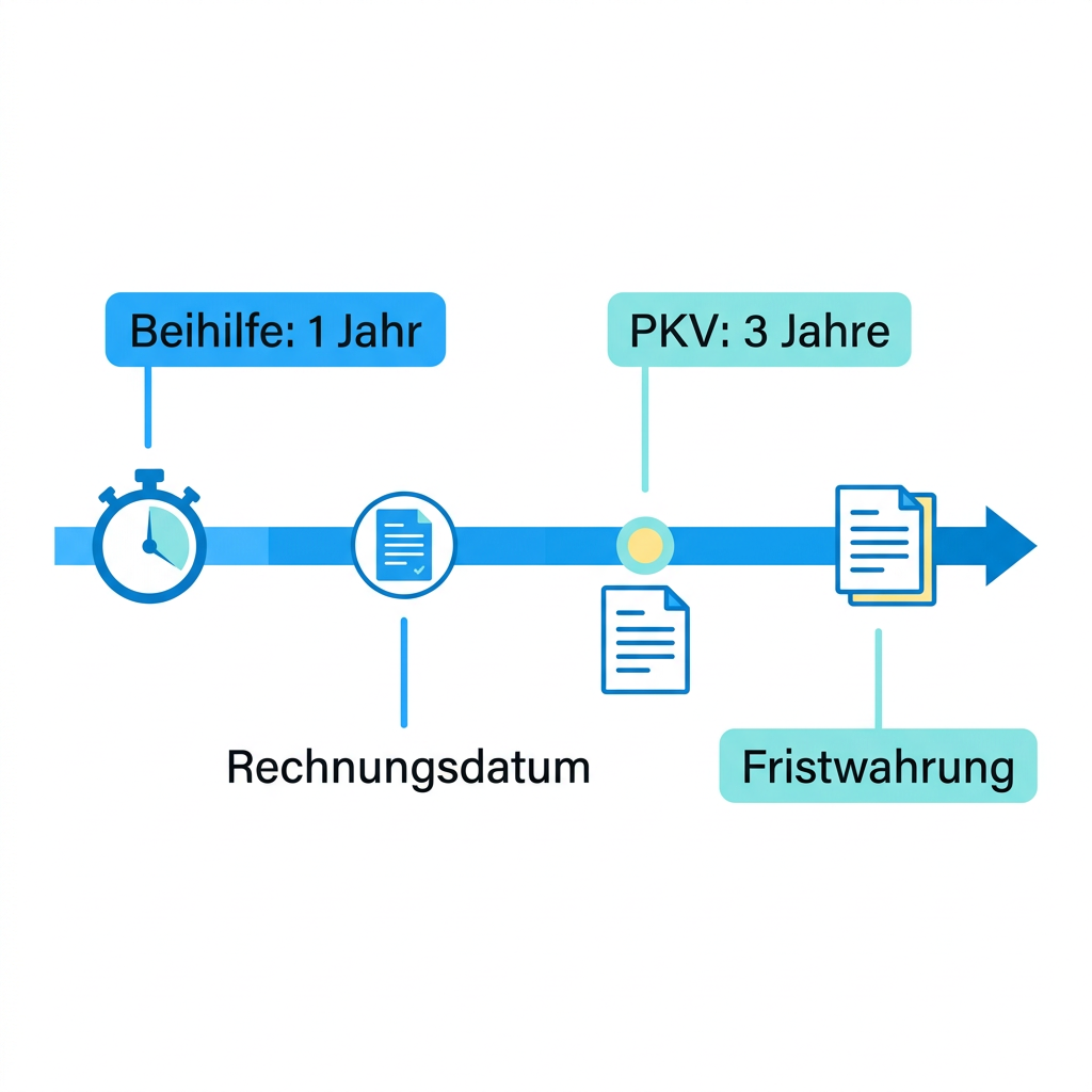 Infografik zu den Fristen beim Einreichen von Arztrechnungen Infografik zu den Fristen beim Einreichen von Arztrechnungen