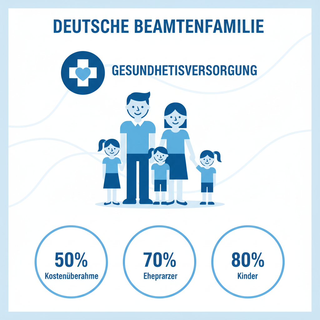 Infografik zur Aufteilung der Beihilfesätze für Beamte mit Kindern