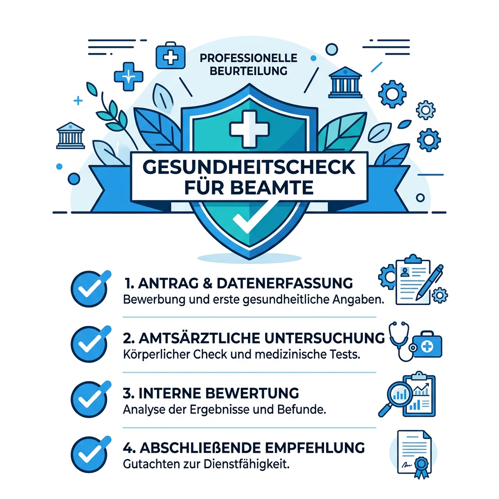 Infografik zum Prozess der Risikoprüfung in der PKV für Beamte